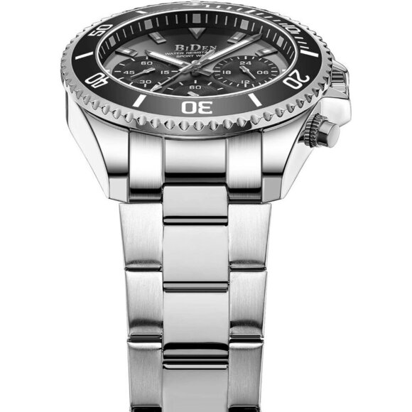 Mens Watches Chronograph Stainless Steel Waterproof Wrist Watches for Men - Picture 4 of 8